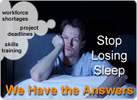 'Workforce shortages, project deadlines, skills training...' Stop Losing Sleep. CTS International has the answers.